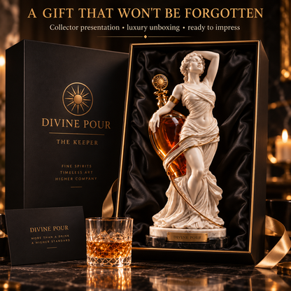 ✨🏛️ Divine Pour™ The Keeper – Museum-Inspired Sculptural Whiskey Decanter & Collector’s Display