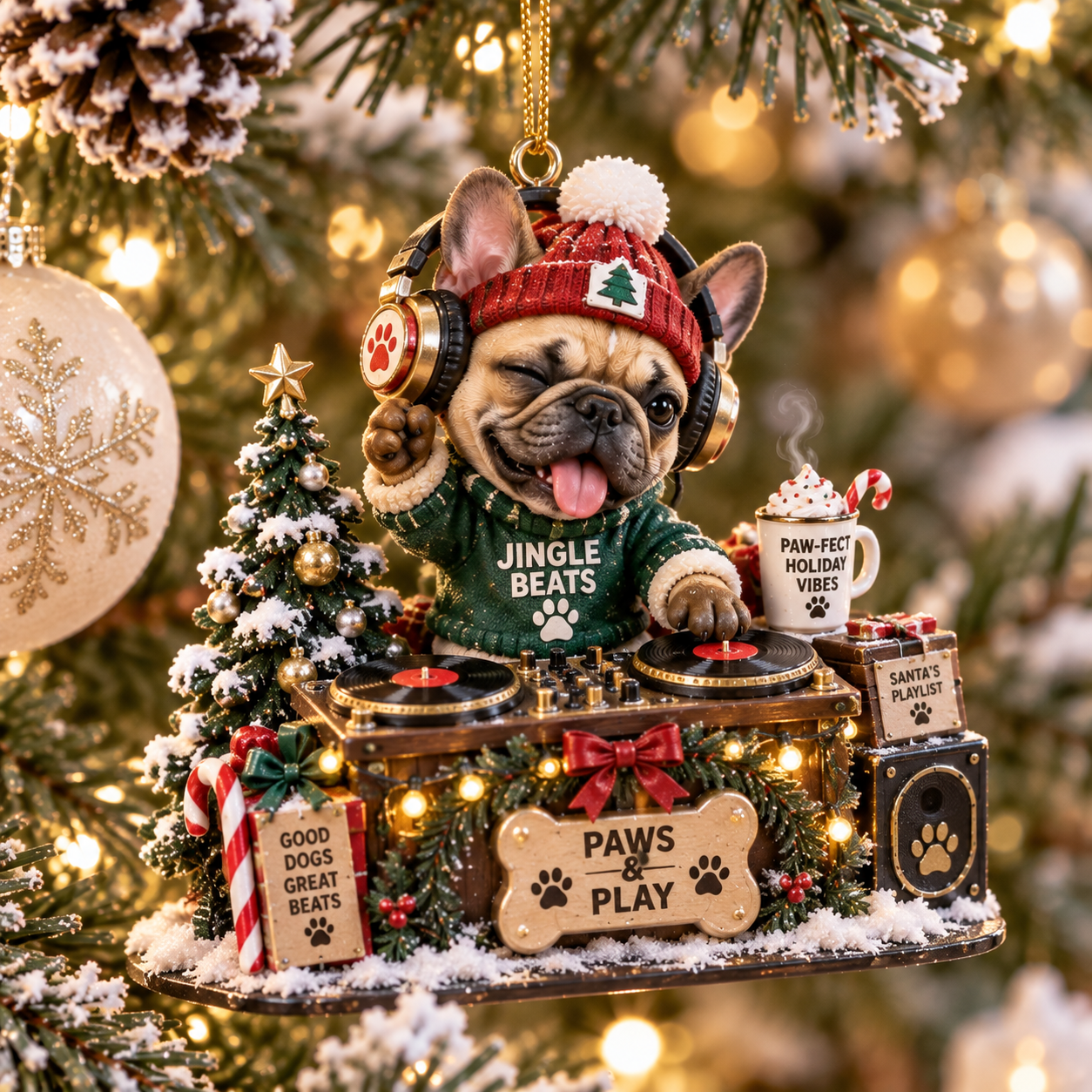 🎄 Frenchie Christmas Chaos™ | 5 Hilarious Holiday Frenchie Collectible Ornaments