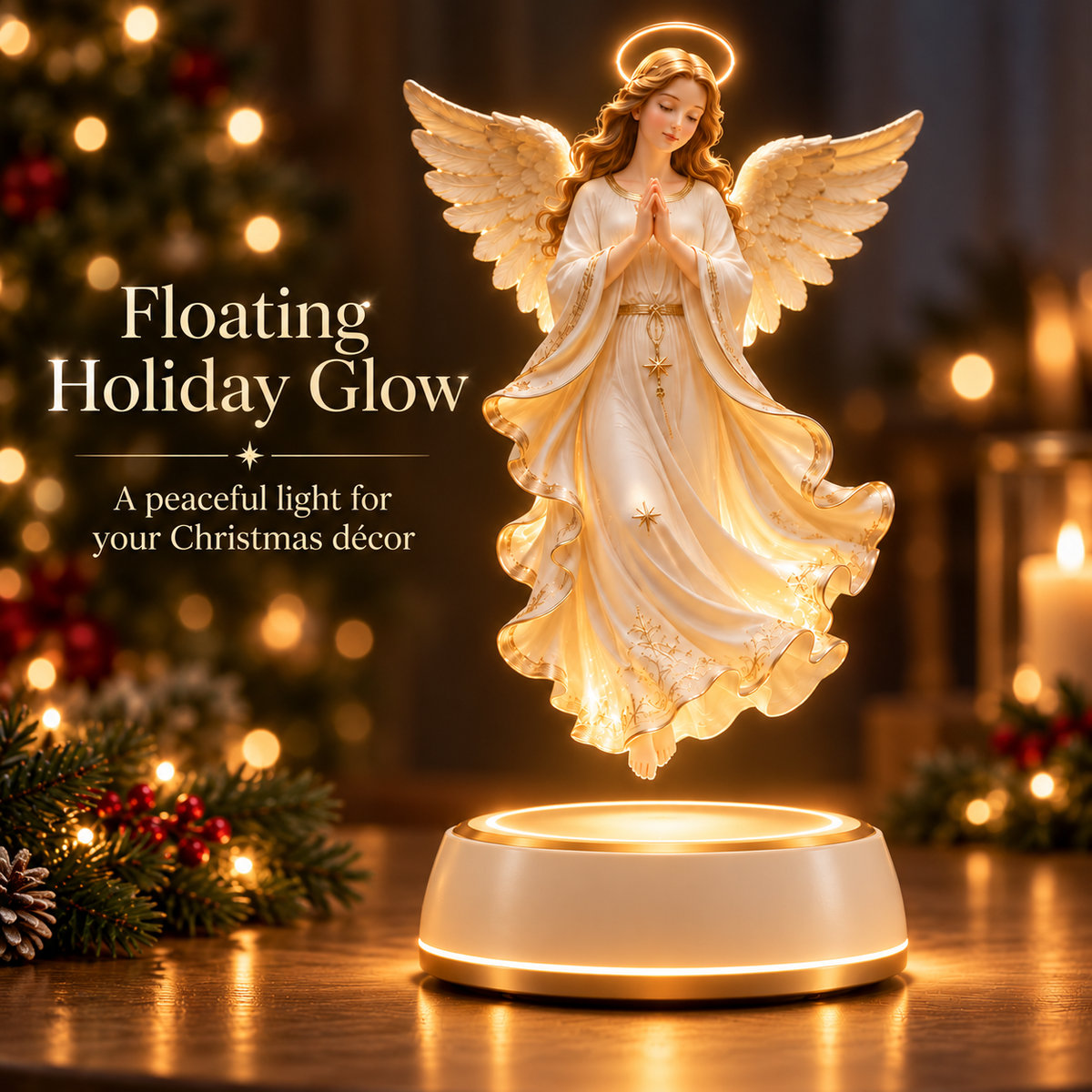 ✨ Angel of Light Levitation™ – Floating Christmas Angel Glow