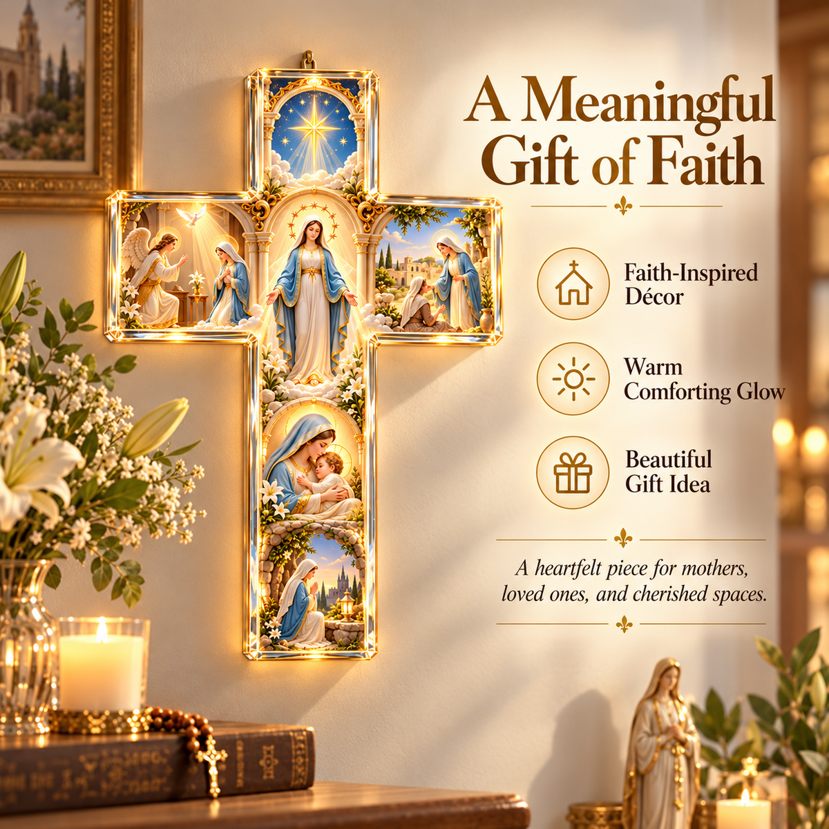 Meaningful Virgin Mary Cross gift idea