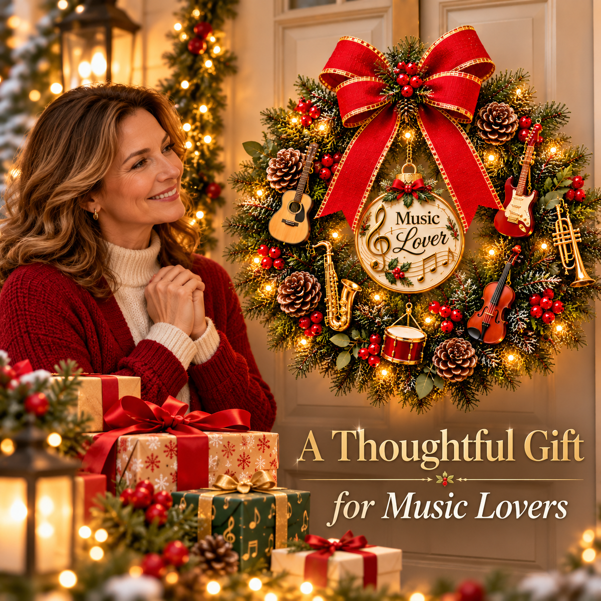 Music Lover Christmas wreath gift