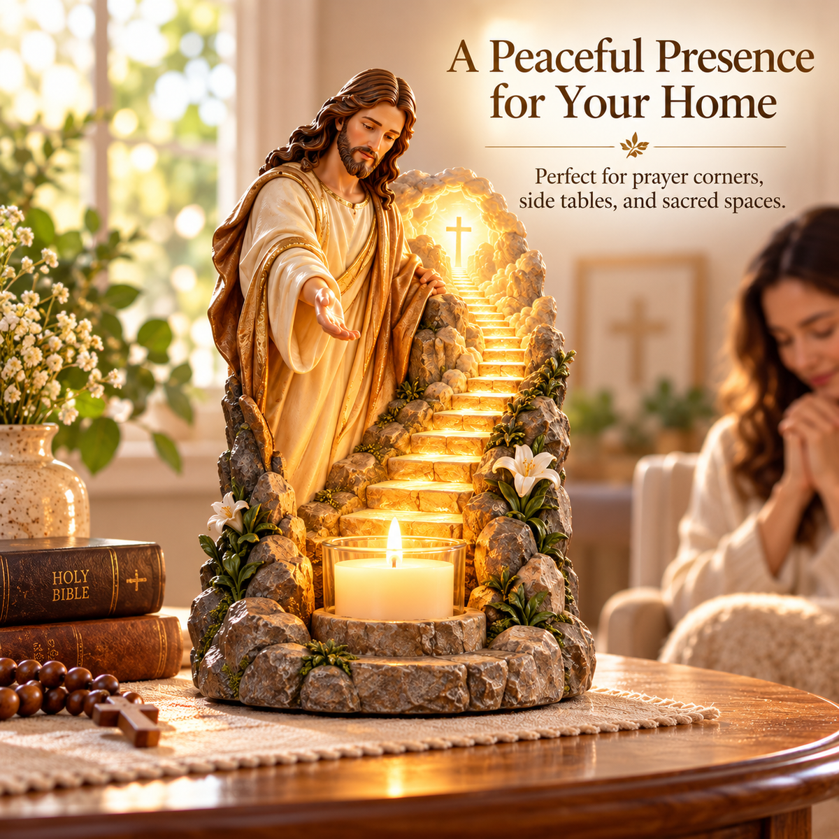 ✝️ Path of Light – Jesus Prayer Candle Holder