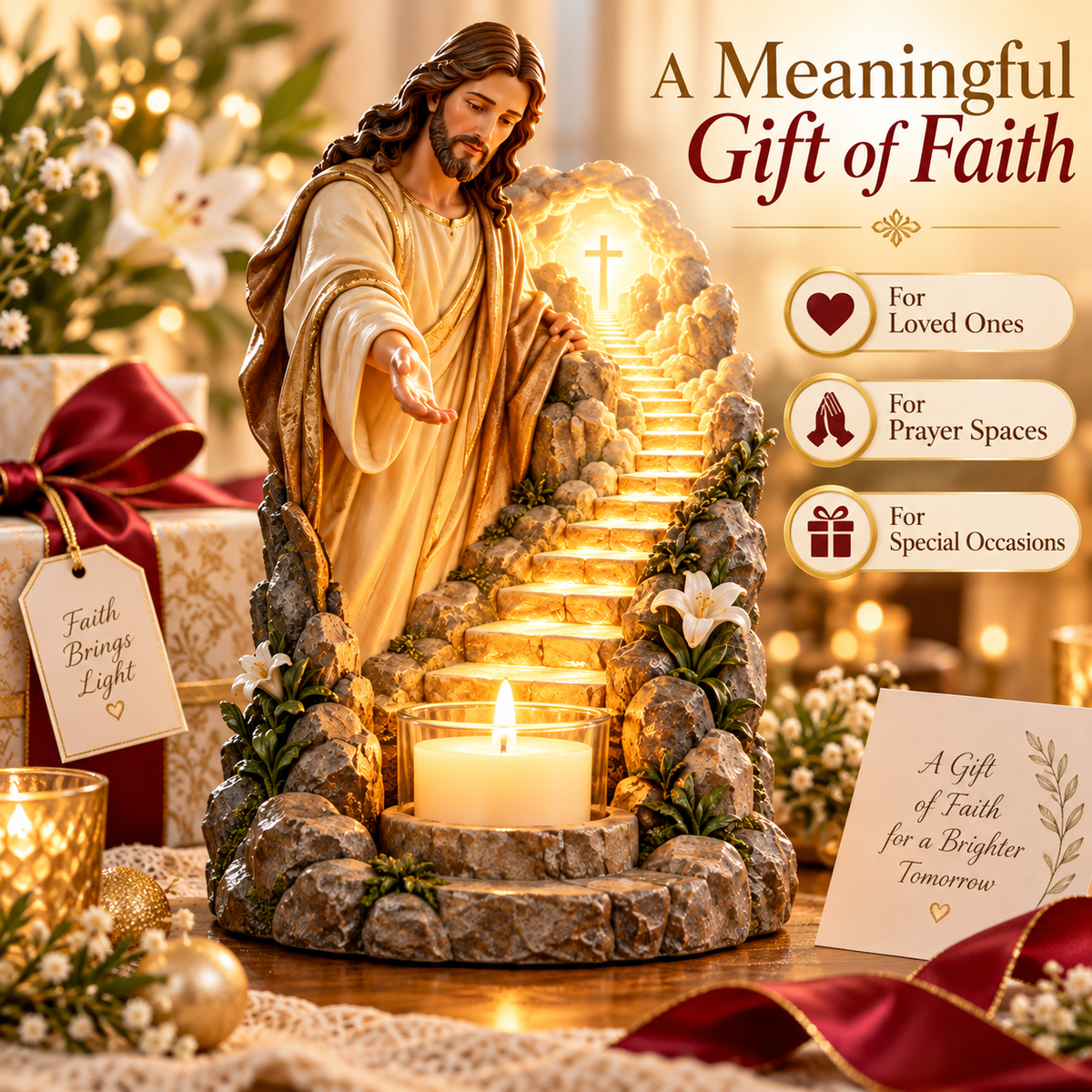 ✝️ Path of Light – Jesus Prayer Candle Holder
