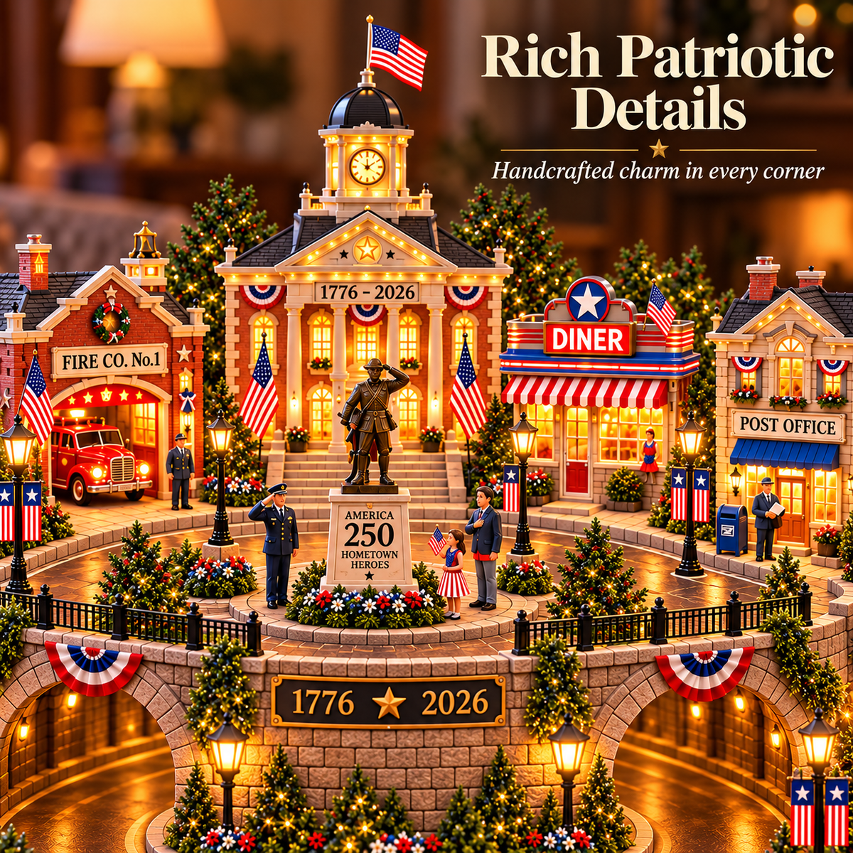 America 250 Hometown Heroes patriotic village details