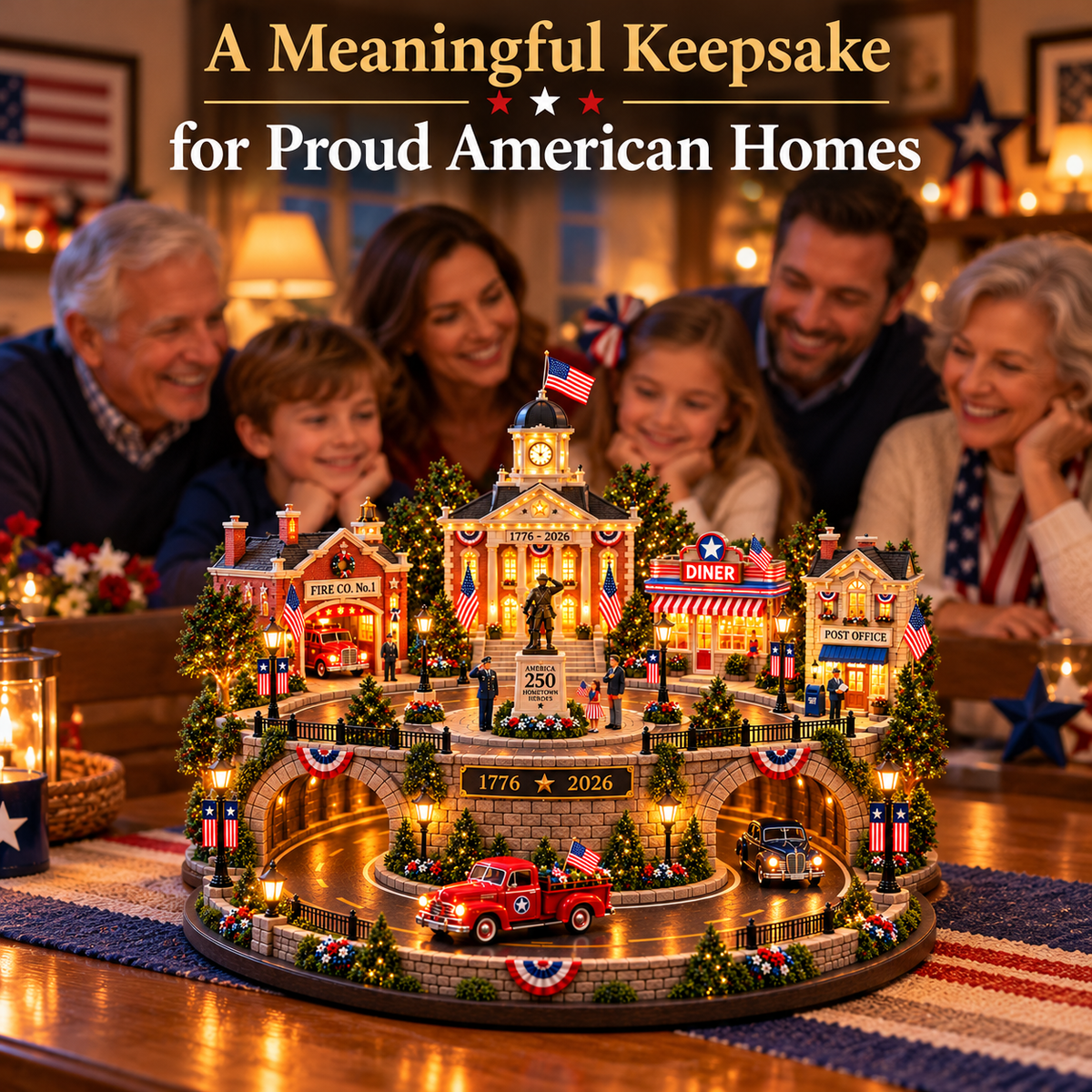 Family enjoying America 250 Hometown Heroes Village