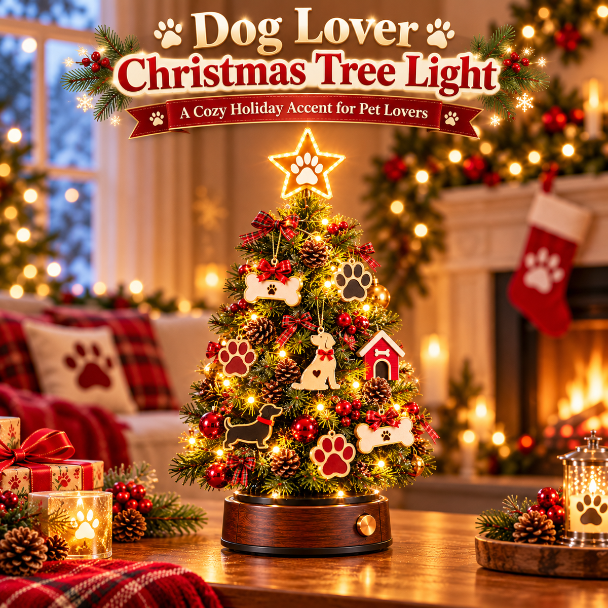 Dog Lover Christmas Tree Light