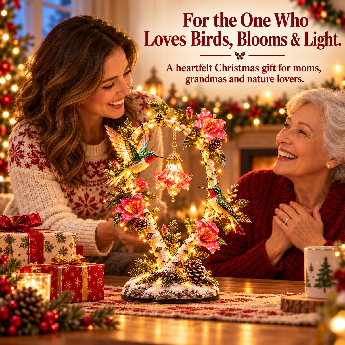 Hummingbird Garden Glow Tree as a thoughtful Christmas gift for mom or grandma
