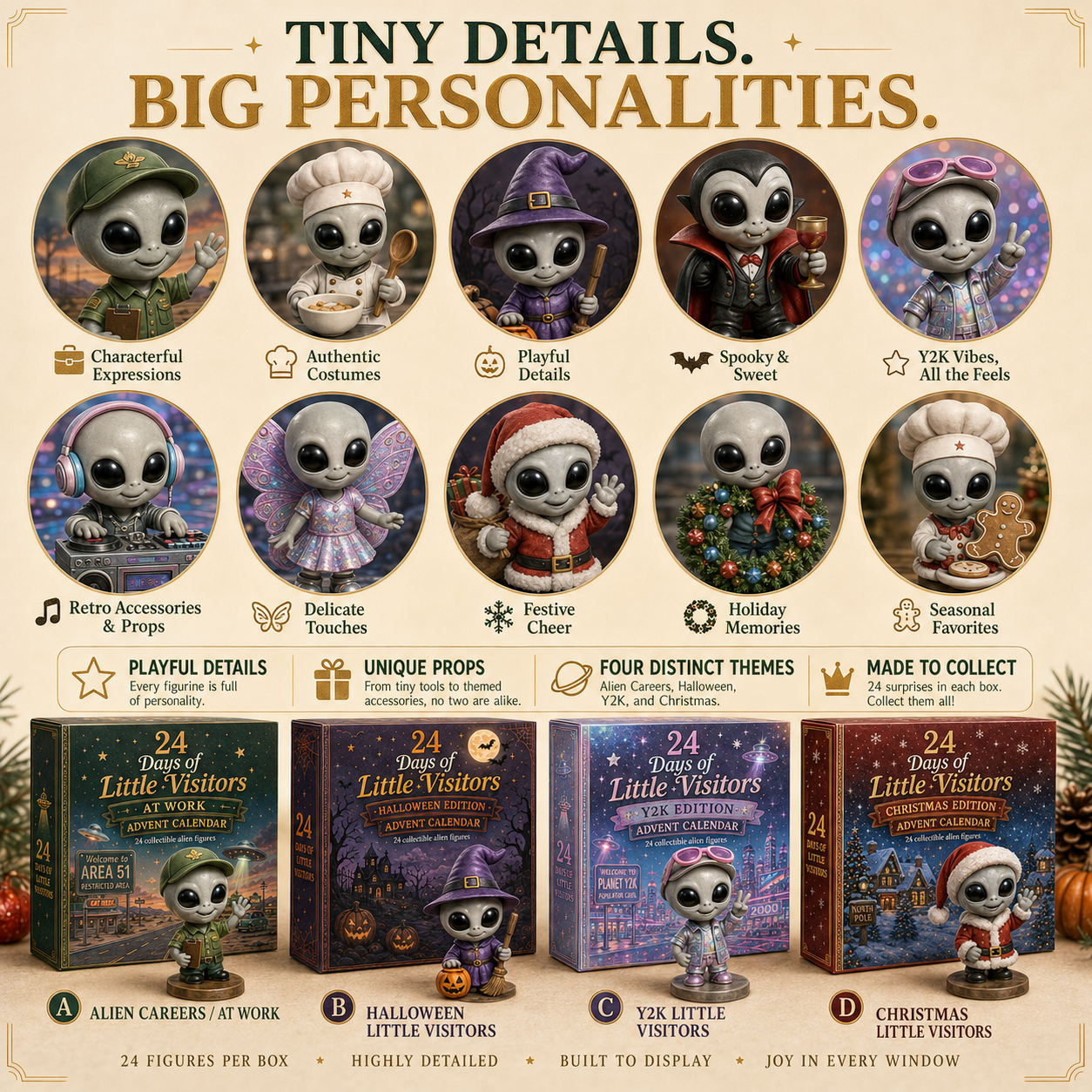 ⏰Limited Stock 50% OFF -👽✨ 2026 Little Visitors Advent Calendar – 24 Days of Alien Surprises