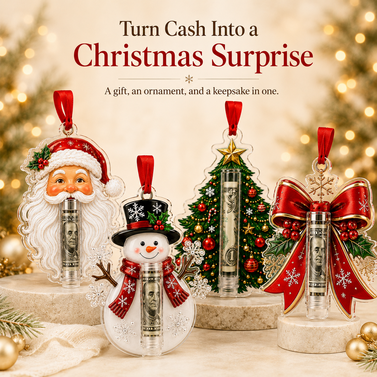 Christmas Cash Holder Ornament Collection