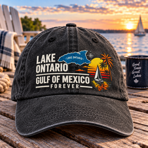 🔥 Lake Ontario & Gulf Forever Vintage Embroidered Cap 🌊