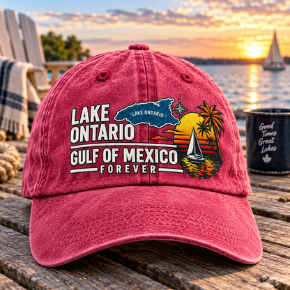 🔥 Lake Ontario & Gulf Forever Vintage Embroidered Cap 🌊