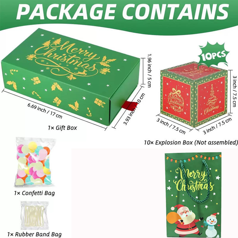 🎁 Christmas Money Surprise Explosion Box – 10 Mini Pop-Up Gift Boxes for Cash, Notes & Gift Cards