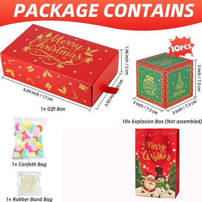 🎁 Christmas Money Surprise Explosion Box – 10 Mini Pop-Up Gift Boxes for Cash, Notes & Gift Cards