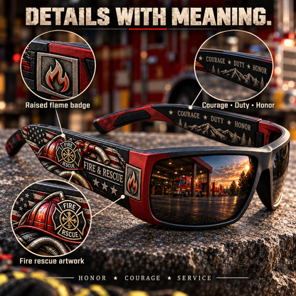 🚒🔥 Fire & Rescue Sunglasses – Courage in Action Tribute Shades