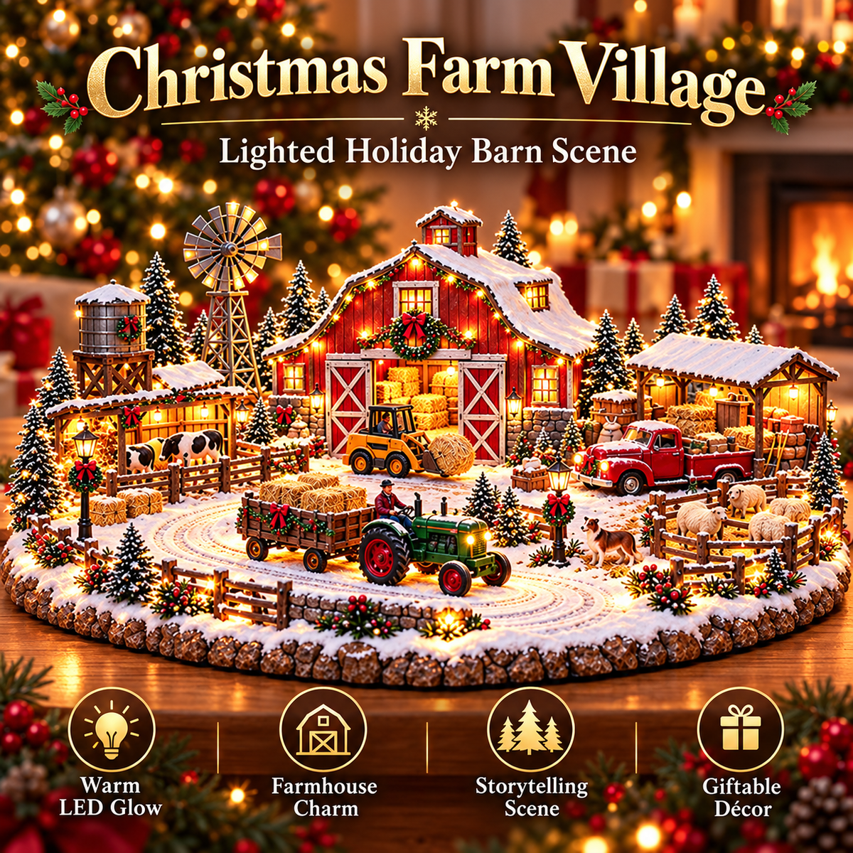 Christmas Farm Village giftable farmhouse holiday decor