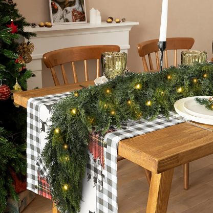 🎄2026 Christmas SALE💥 Pre-lit Christmas Cedar Garland