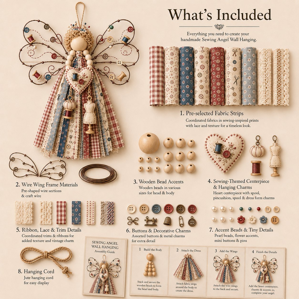 🪽 Angel Fabric Hanging DIY Kit