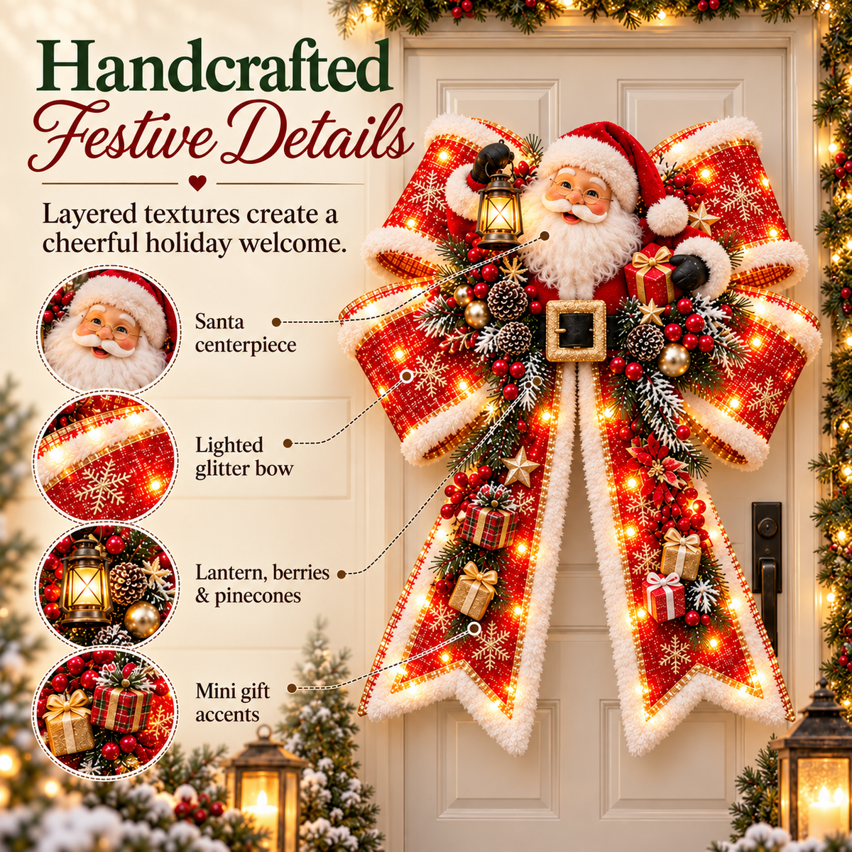 Christmas Magic Bow handcrafted festive details