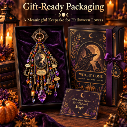 🌙 Halloween Mystic Moon Door Charm – Witchy Keepsake for Magic & Home