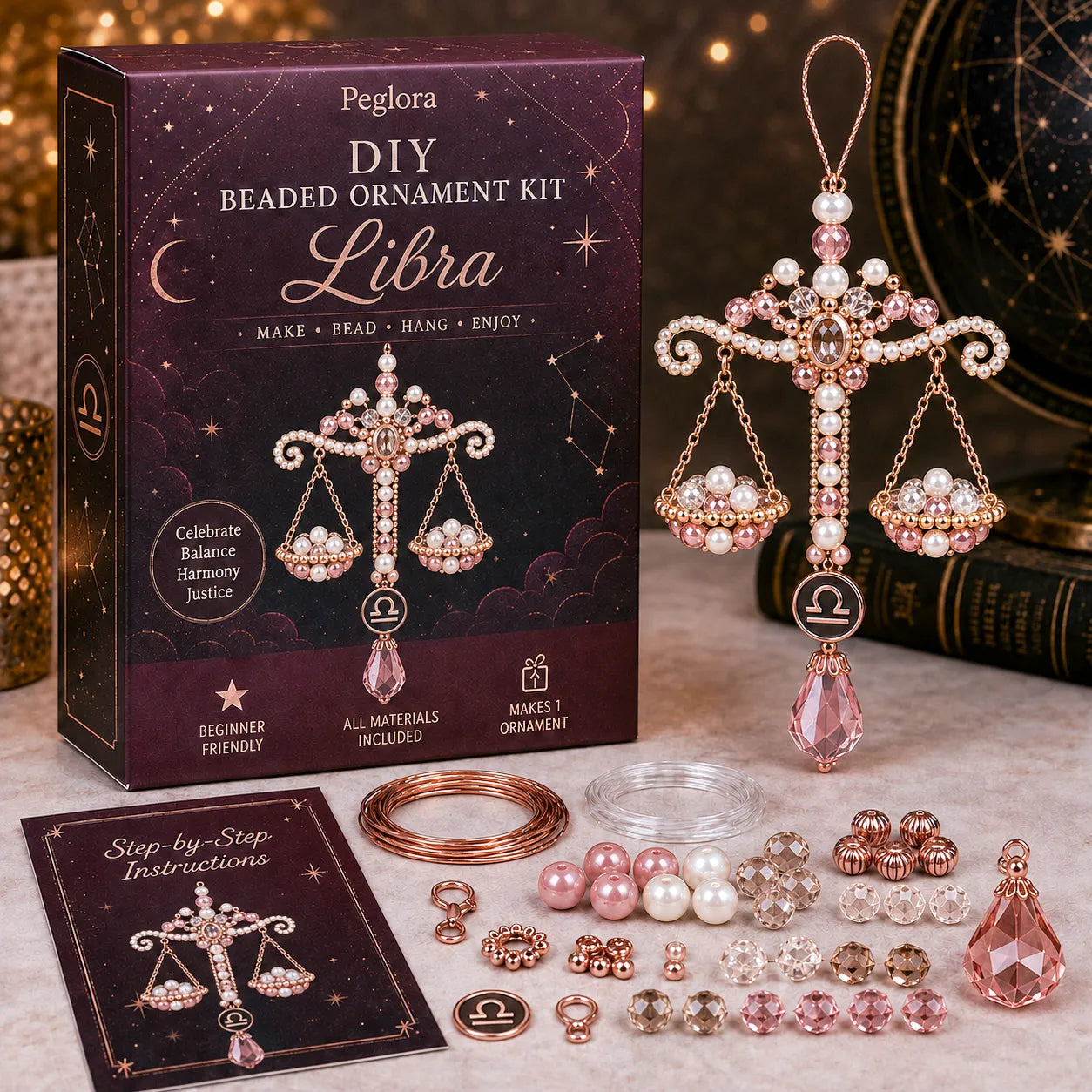 🌙 Beginner-Friendly Zodiac Blessing Beaded Ornament DIY Kit Collection