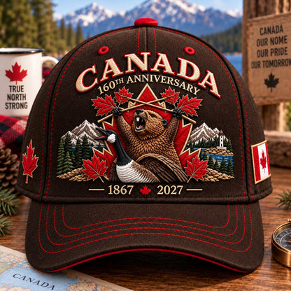 🔥 LAST DAY 50% OFF - 🍁 Canada 160th Anniversary 1867–2027 – Premium Embroidered Heritage Cap ✨ 100% Cotton • Detailed Embroidery • Comfortable Fit