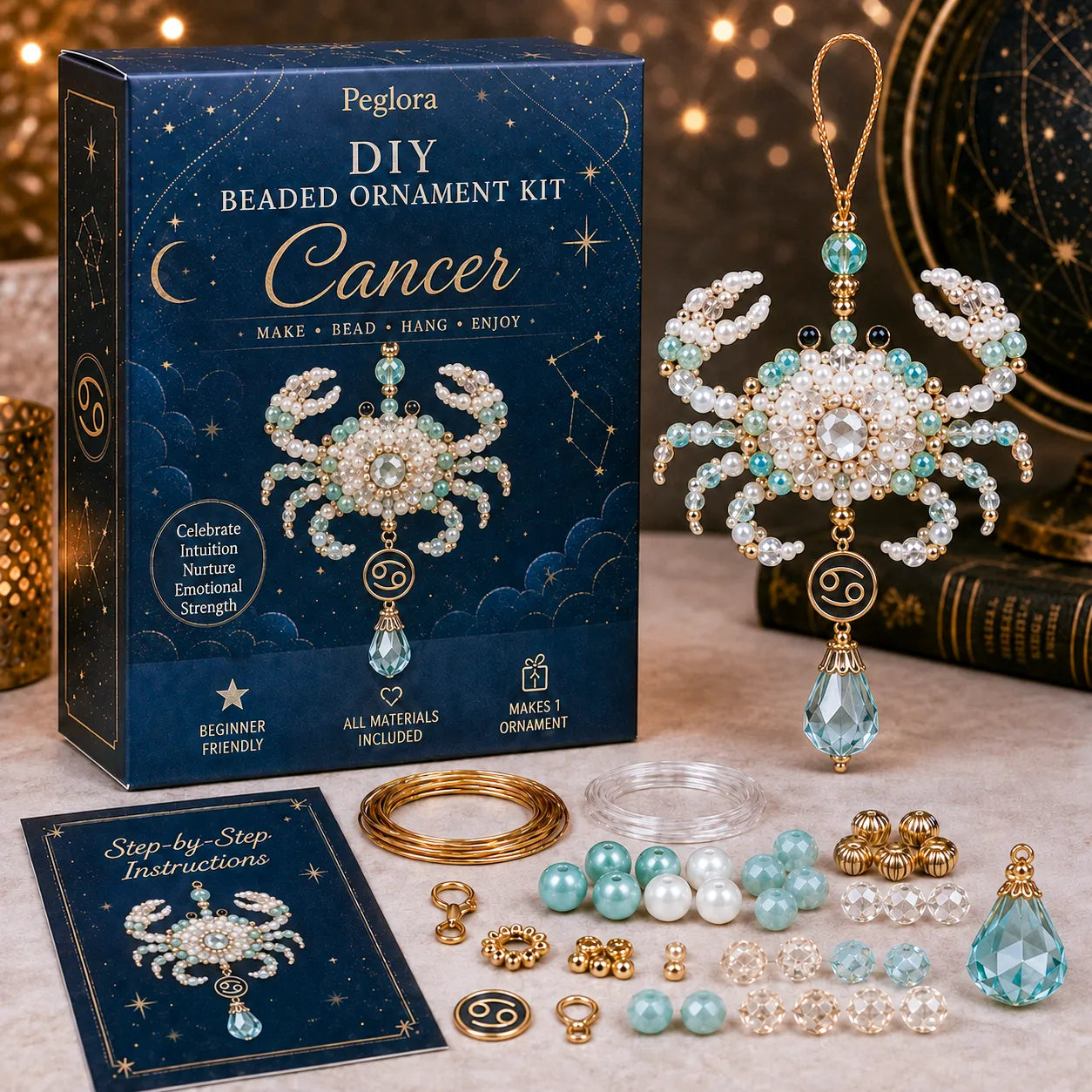 🌙 Beginner-Friendly Zodiac Blessing Beaded Ornament DIY Kit Collection